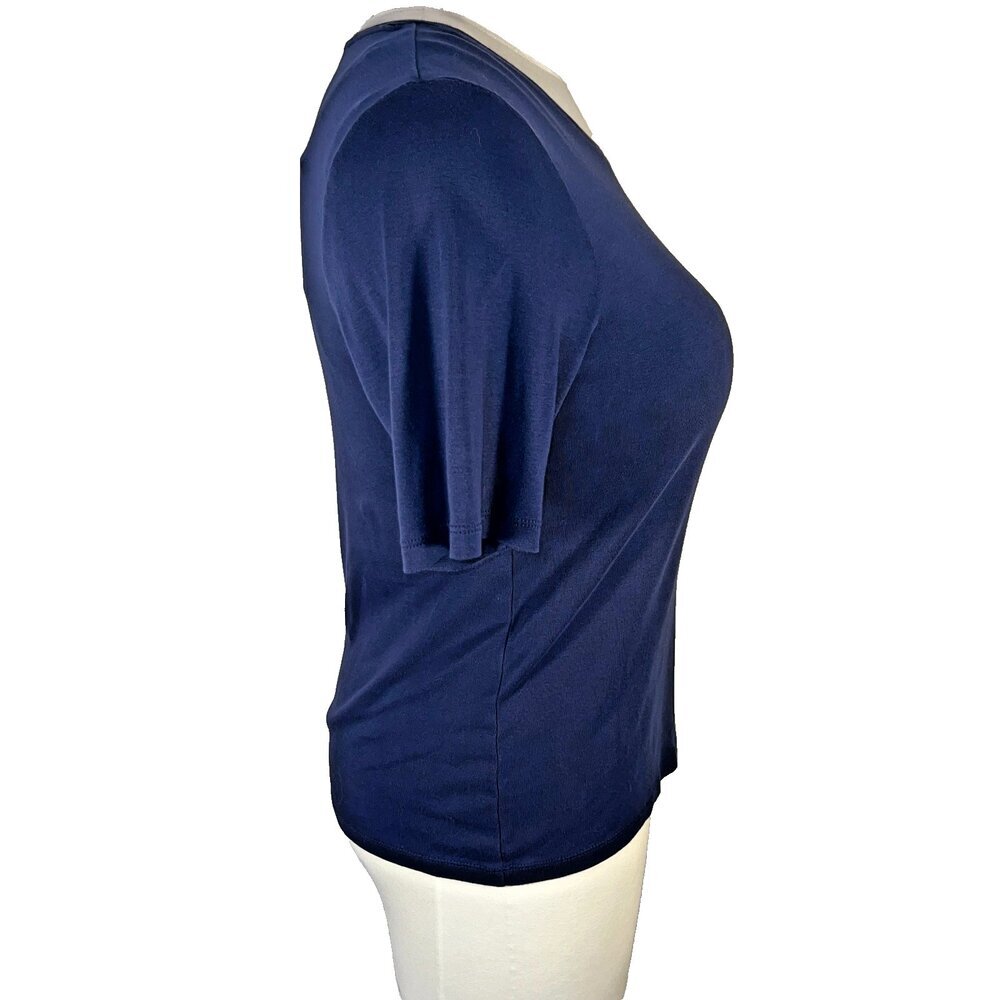 Chico's Tee Shirt Womens XL (3) Blue Crew Neck Short Sleeve - Picture 4 of 9